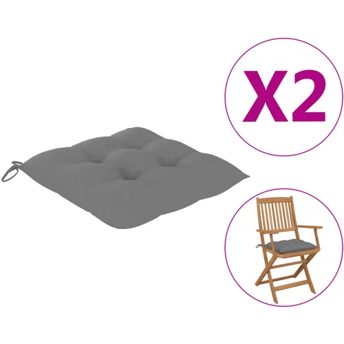 vidaXL Jastuci za stolice 2 kom sivi 40 x 40 x 7 cm od tkanine