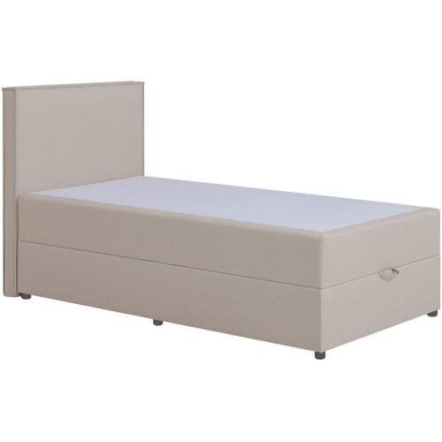 MID.YOU POSTELJA Z VZMETNICO 100 cm x 200 cm , tekstil, leseni material bež Slike