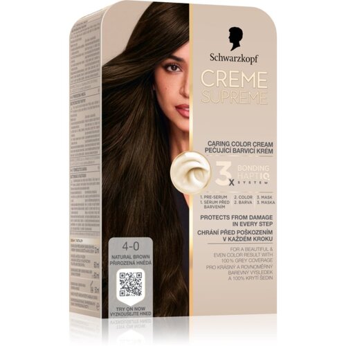 Schwarzkopf Creme Supreme permanentna barva za lase odtenek 4-0 Natural Brown 60 ml Cene