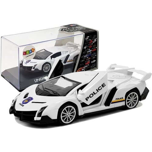 SPORTS Car with Tension and Sound Police White Slike