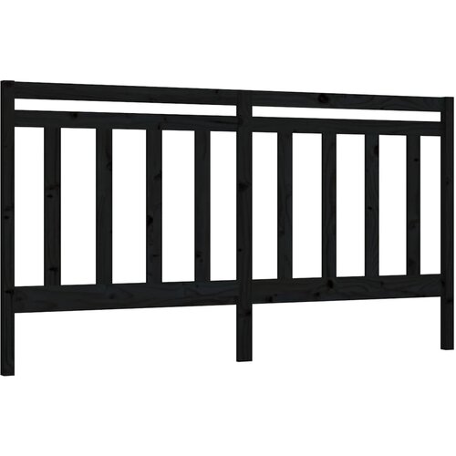 Maison Chic posteljno vzglavje - vzglavna omarica - nočna omarica črno 186x4x100 cm trdna borovina, (21705837) Slike
