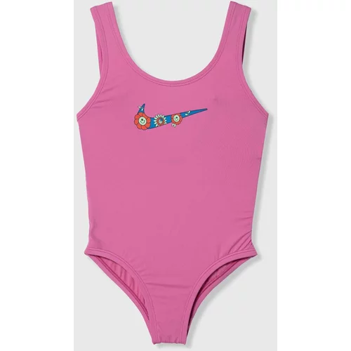 Nike Kids Dječji jednodijelni kupaći kostim MULTI LOGO boja: ružičasta