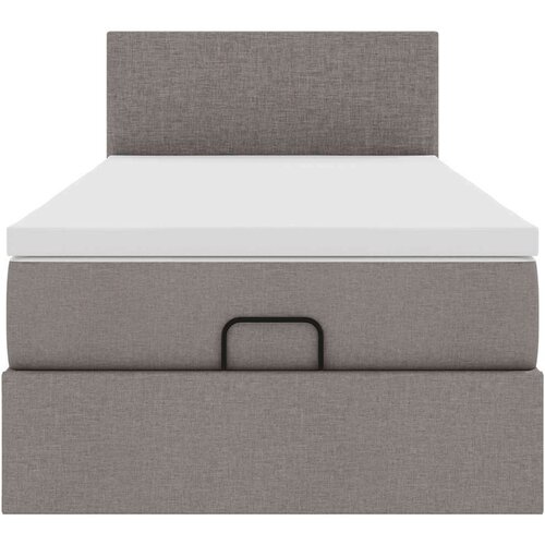 VidaXL otomanski krevet s madracem smeđesivi 100x200 cm tkanine Slike