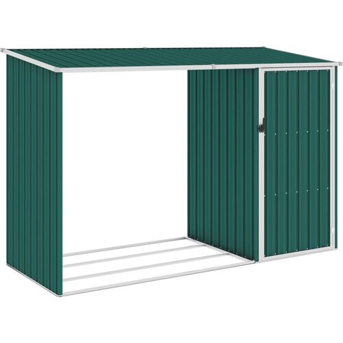  Vrtna lopa za drva zelena 245x98x159 cm pocinkano jeklo Cene