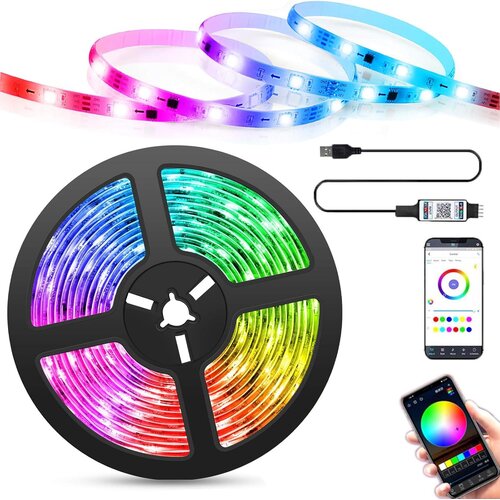 SUNSHINE SMILE Vodoodporni RGB LED trak z USB napajanjem in glasbeno sinhronizacijo &ndash; 2 m Cene