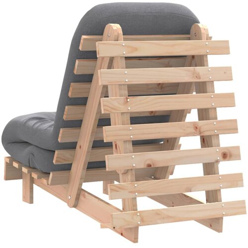  Futon na razvlačenje s madracem 60x206x11 cm masivna borovina Slike