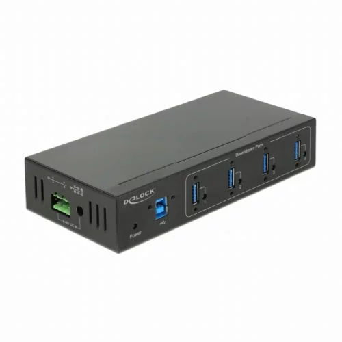 Delock Hub USB 3.0 4xA DIN 15kV ESD zaščita 63309