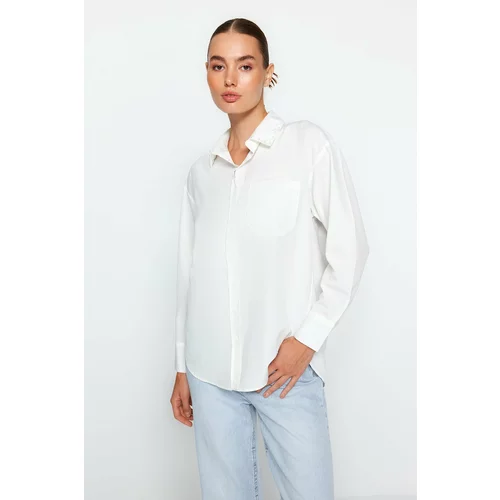 Trendyol Shirt - Ecru - Oversize