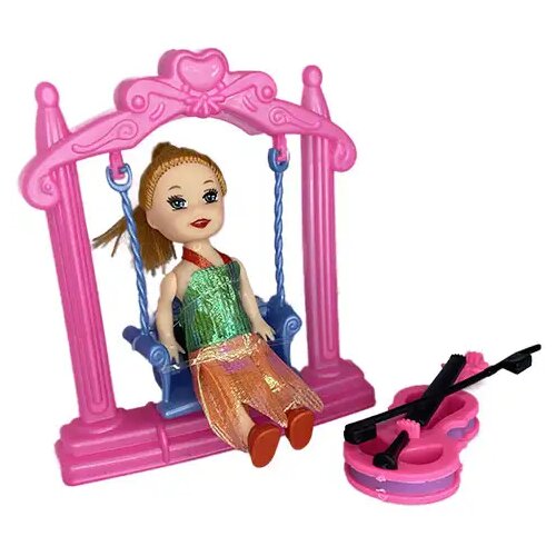 Magic Toys Katie: Lutka Sandra s ružičastom ljuljačkom i violinom 10 cm Cijene
