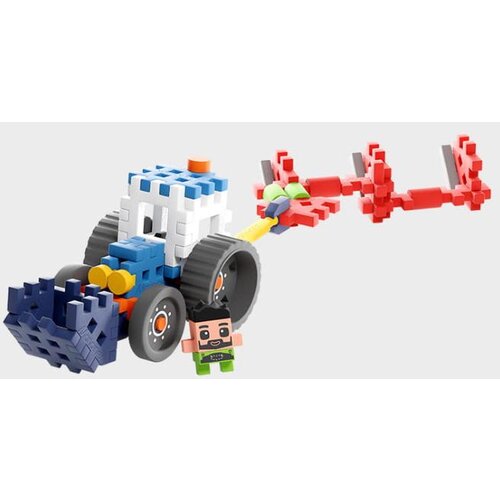 Marioinex Mini Waffle Farmer 50 kom, Tractor with Plow Slike