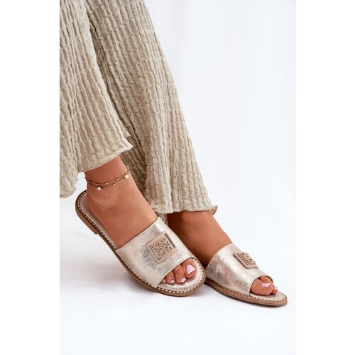 S. BARSKI Women&amp;#039;s Sandals On A Flat Heel With Decoration Slike