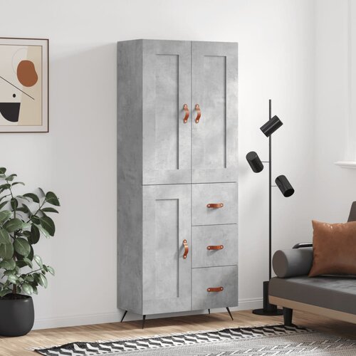 vidaXL Visoka komoda siva betona 69 5x34x180 cm od konstruiranog drva Cijene