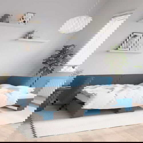 VidaXL Dnevni krevet na razvlačenje plavi 90 x 200 cm bar&amp;scaron;unasti Slike