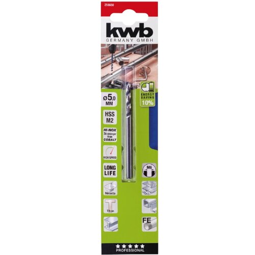 KWB HI-NOX HSS M2 burgija 5x86, za metal/čelik, energy saving ( 49258650 ) Slike