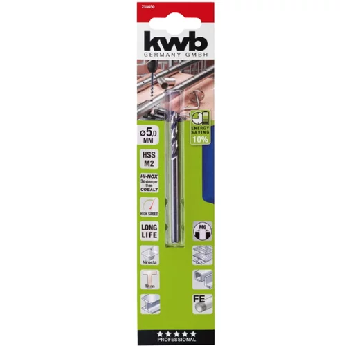 KWB Sveder za kovino KWB HI-NOX HSS (premer: 5 mm, delovna dolžina: 32 mm)