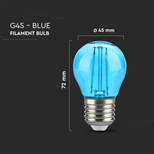  led sijalica filament G45 E27/2W/230V plava Slike