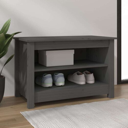  Klupa za cipele siva 70 x 38 x 45 5 cm od masivne borovine Cijene