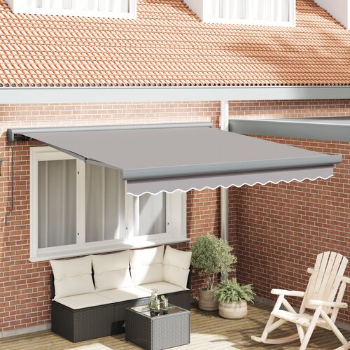 VidaXL Ročna retraktibilna tenda svetlo siva 300x250 cm, Zamenjava tkanine za tendo 3x2,5 m svetlo siva Slike