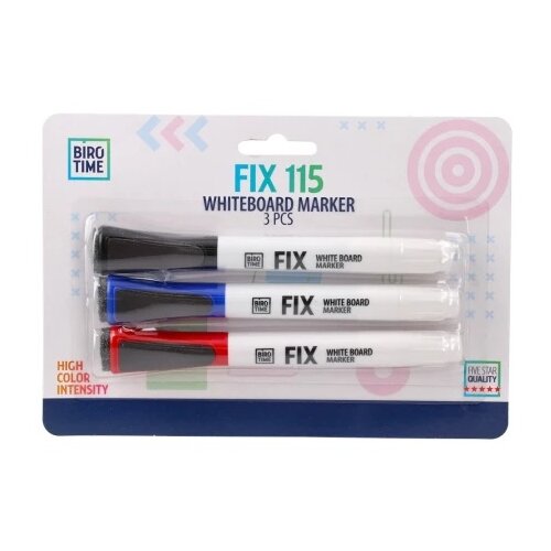 Biro time fix 115 marker za belu tablu sa magnetom i brisačem blister miks 3k ( 415094 ) Cene