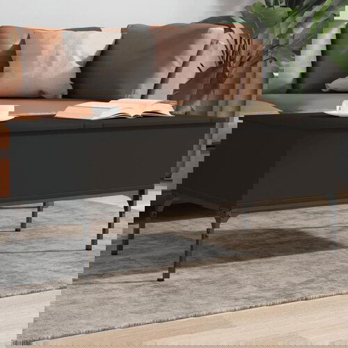 vidaXL Stolić za kavu crni 100 x 50 x 45 cm konstruirano drvo i metala Cijene