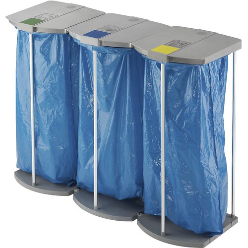Hailo Komplet z držalom za vreče za smeti z 250 modrimi vrečami za surovine, ProfiLine MSS XXXL, 3 x 120 l, VxŠxG 1000 x 1330 x 450 mm, stacionarno Cene