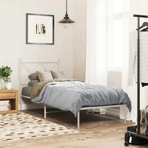  Metalni okvir za krevet s uzglavljem bijeli 80x200 cm Cijene