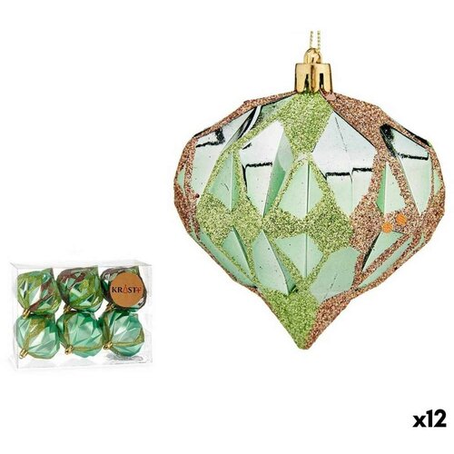  Set božićnih kuglica Dijamant Zelena Plastika 8 x 9 x 8 cm (12 kom.) Cijene