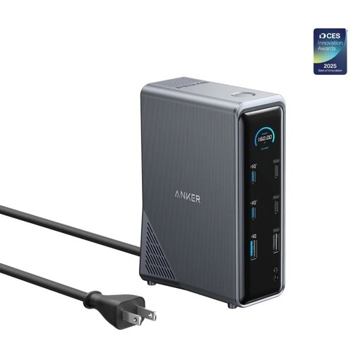 Anker Prime Docking Stanica 160W, 14u1, Dual Display, siva Slike