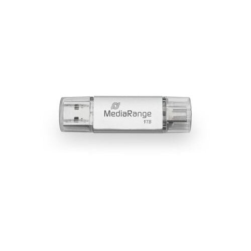  MediaRange MR941-1 USB flash drive 1 TB USB Type-A /USB Type-C 3.2 Gen 1 (3.1 Gen 1) Silver Slike