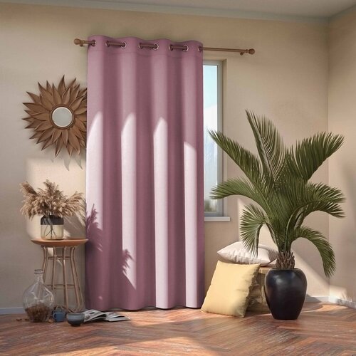 Restilo Svetlo roza zatemnitvena zavesa AmeliaHome Eyelets Pink, 140 x 245 cm Slike