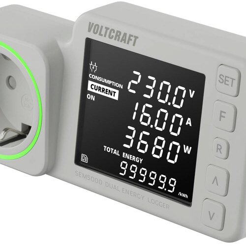 Voltcraft SEM5000 DUAL naprava za merjenje stro&scaron;kov energijske porabe napoved stro&scaron;kov, funkcija alarma, (5000302586) Cene