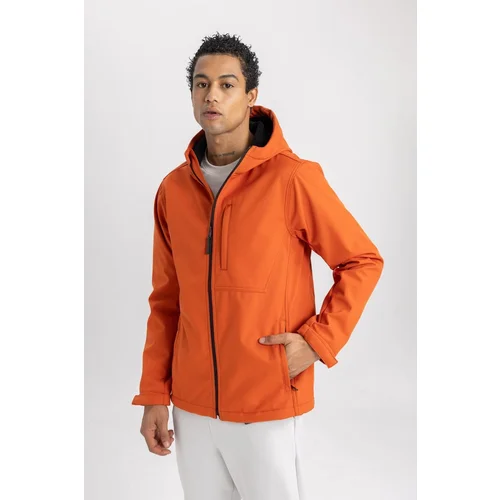 Defacto Fit Water Repellent Regular Fit Hooded Jacket Softshell Coat