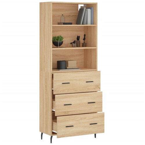  Visoka komoda hrasta sonome 69,5x34x180cm od konstruiranog drva Slike
