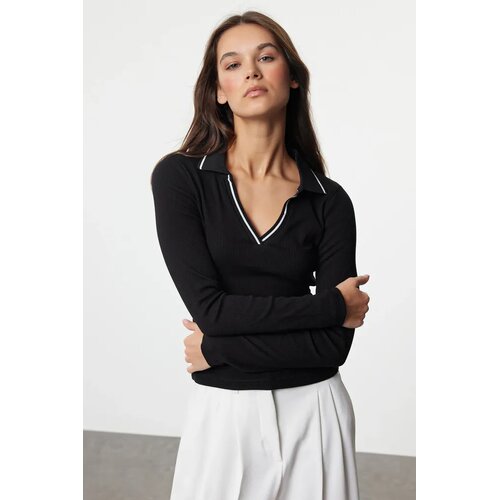 TRENDYOLMILLA ženska bluza TWOAW25BZ00121, crna Cene