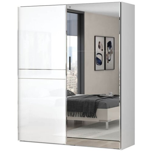 Jela GARDEROBNI ORMAR PIANO SA KLIZNIM VRATIMA I OGLEDALOM 180 CM (VIE BOJA)-Bi Slike