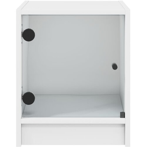  Noćni ormarići sa staklenim vratima 2 kom bijeli 35x37x42 cm Slike