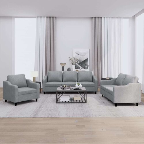  3-dijelni set sofa s jastucima svjetlosivi od tkanine Cijene
