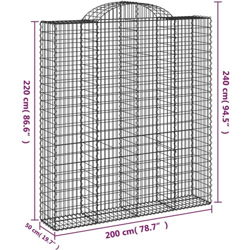  Lučne gabionske ko&amp;scaron;are 6 kom 200x50x220/240cm pocinčano željezo Slike