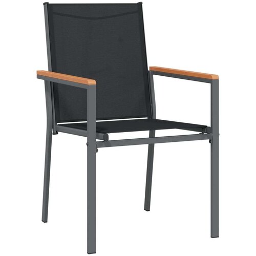 VidaXL Vrtne stolice 4 kom crne 55 x 61 5 x 90 cm tekstilen i čelik Slike