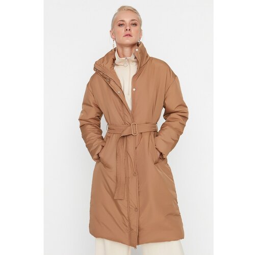 Trendyol Brown Oversize Arched Quilted Down Jacket Slike