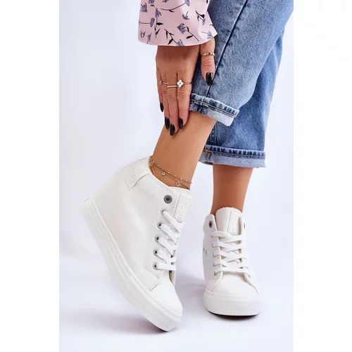 Big Star High Sneakers on a Hidden Wedge LL274035 White