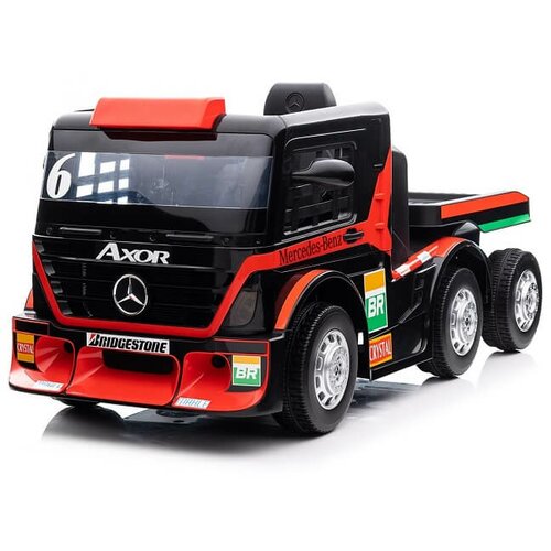 kamion licencirani kamion Axor sa prikolicom na akumulator 283 Mercedes Benz sa mekim gumama i kožnim sedištem - crveni Slike
