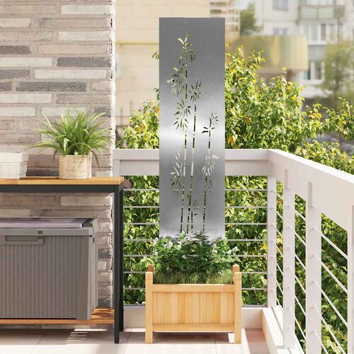 vidaXL Privatnost u vrtu Cvjetni Srebrno 32 x 140 cm Nehrđajući čelik Cijene