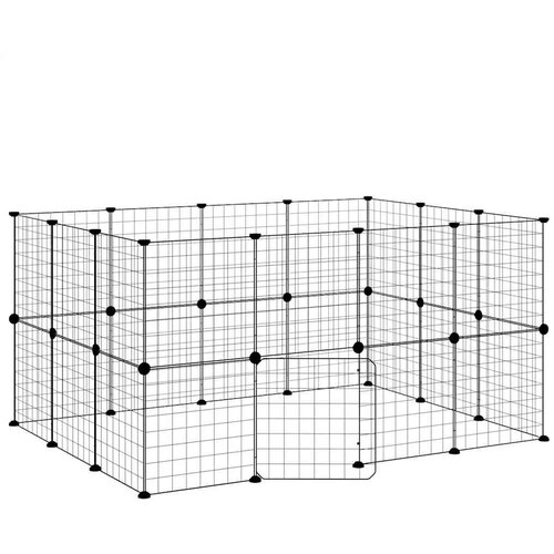  Kavez za ljubimce s 28 panela i vratima crni 35 x 35 cm čelični Slike