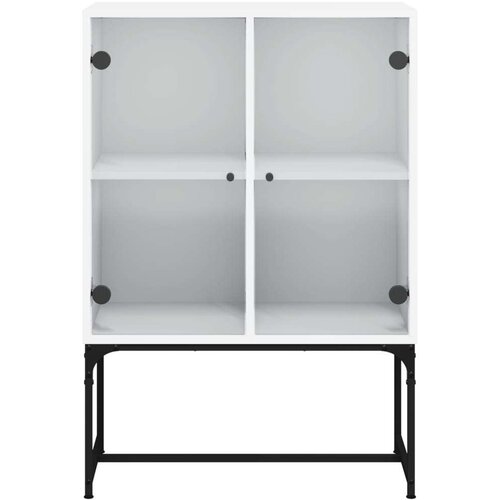 VidaXL Bočni ormarić sa staklenim vratima bijeli 69 x 37 x 100 cm Slike