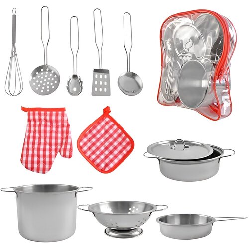  Set od 13 dječjih metalnih lonaca i posuđa Cijene