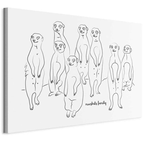  Slika - Animal Patrol (1-part) - Meerkats on Black and White Background 90x60 Na talijanskom platnu Cene