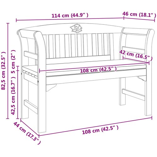  Klupa s ružama s jastukom Krem bijela 114 x 46 x 82,5 cm Slike