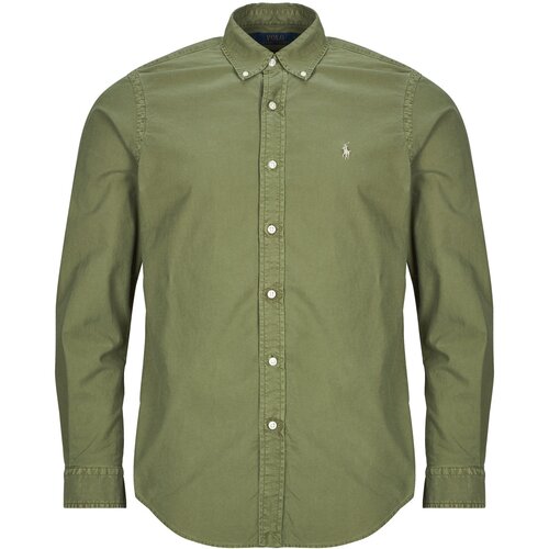 Polo Ralph Lauren Srajce z dolgimi rokavi CHEMISE DROITE CUSTOM EN OXFORD LEGER Kaki Cene
