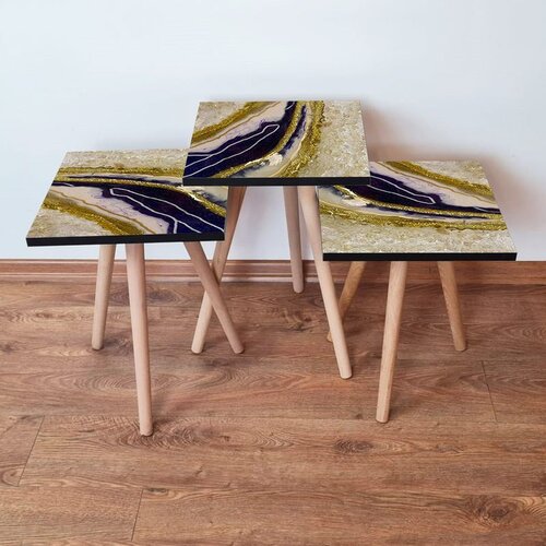 Hanah home Set 3 stočića 3Shp114 Navy Blue Cene